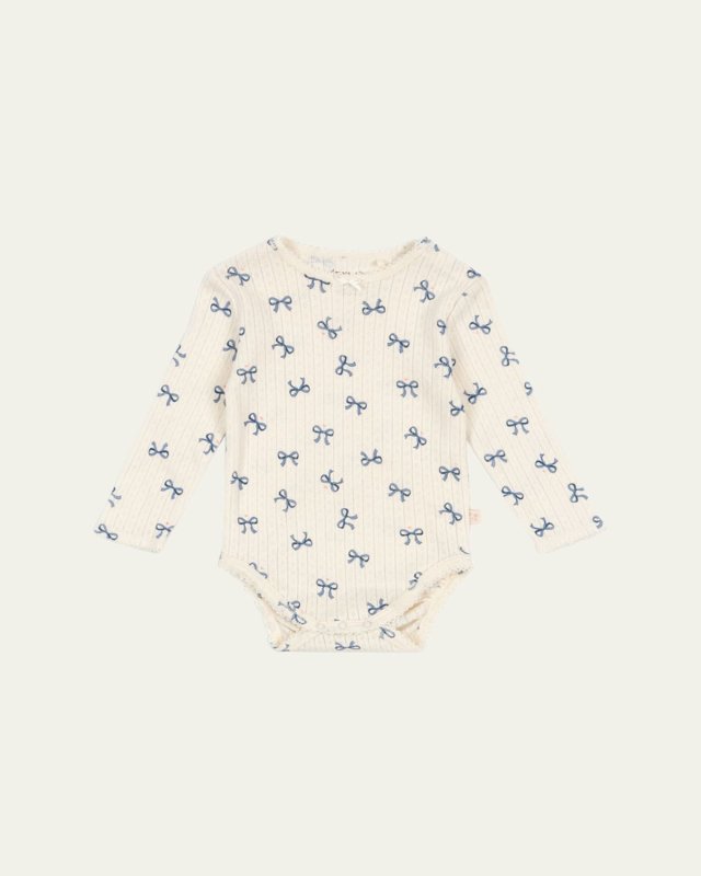 Girl's Minnie Bow-Print Bodysuit, Size Newborn-9